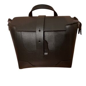 Senreve Mini Maestra Black Leather Convertible Professional Purse Bag Backpack